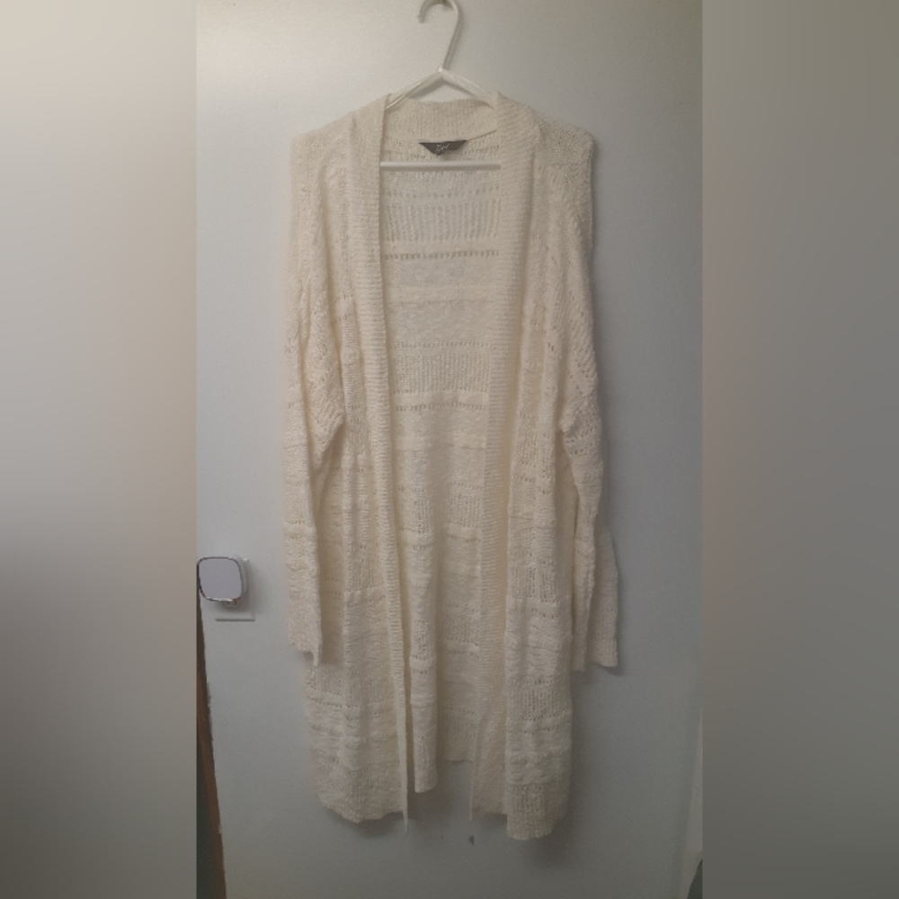 Women's cream open-front cardigan sweater - size x-large